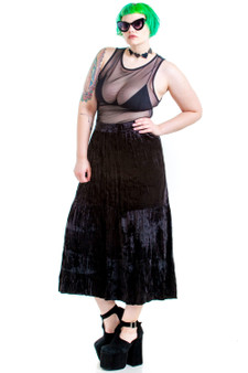 Vintage 90s Witchy Velvet Maxi Skirt