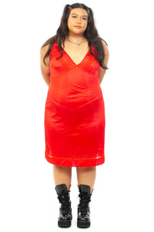 Vintage 90's Red Lace Slip Dress
