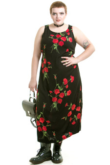 Vintage 90's Red, Red, Rose Maxi