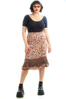 Vintage 90's Ditsy Mix Midi Skirt