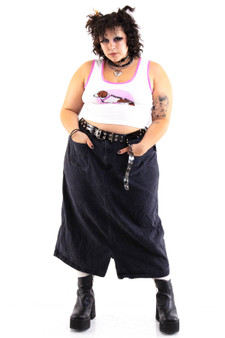 Vintage 90's Black Denim Skirt