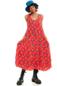 Vintage 90's Country Rose Maxi Dress