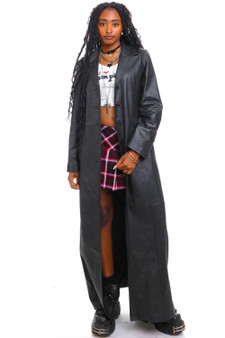 Vintage Y2K Leather Super Trench Coat