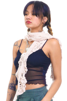 Vintage 90's Crochet Flower Scarf