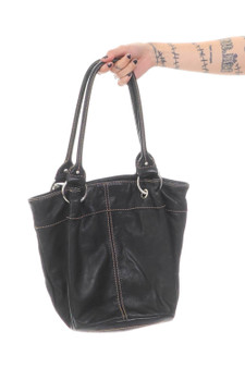Vintage 90's Oroton Black Leather Handle Bag