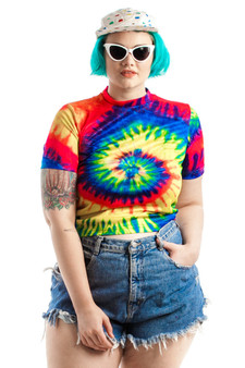 Vintage 90's Tie Dye Mock Neck Top