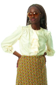 Vintage 70's Frill Collar Blouse