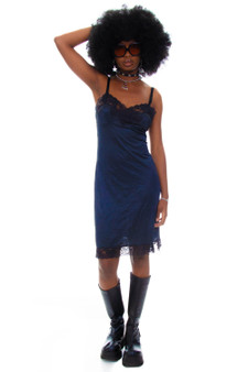 Vintage 90's Black Silk Slip Dress 2