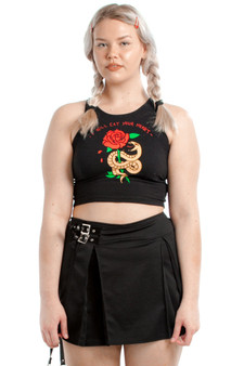 Vintage Y2K Satin-Trim Kilt Skort