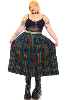 Vintage 80's Cullinane Plaid Maxi Skirt