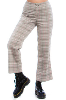 Vintage 90's Plaid Cropped Flared Pants