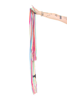 Vintage Y2K Rainbow Pastel Stripe Knit Scarf