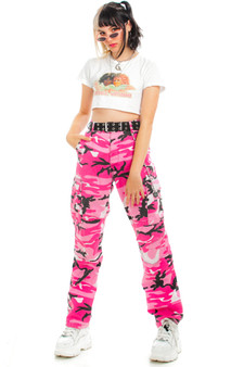 Vintage Y2K Pink Camo Cargo Pants