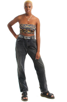 Vintage 90's Lee Distressed Black Denim Mom Jeans