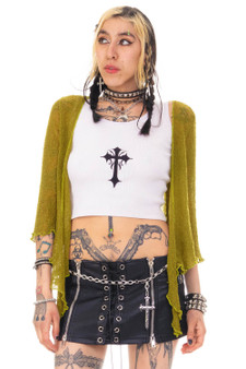 Vintage 90's Green Knit Cover Up Top