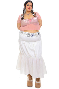 Vintage Y2K Prairie Elastic Midi Skirt