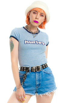 Vintage Y2K Skate Hoe Hurley Ringer Baby Tee