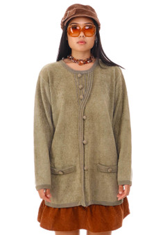 Vintage Y2K Sage Faux Cardigan Sweater