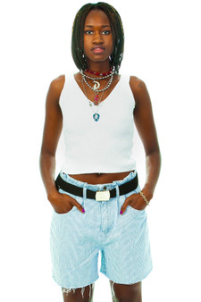 Vintage 90's Striped Merona Denim Shorts