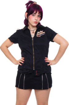 Vintage Y2K Harley Davidson Zip Up Top