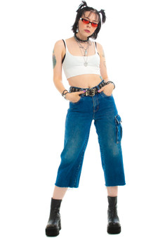 Vintage Y2K Denim Cargo Crop Baggies