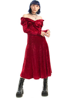 Vintage 90's Berry Goth Velvet Dress