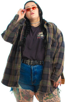 Vintage 90's Olive Plaid Flannel