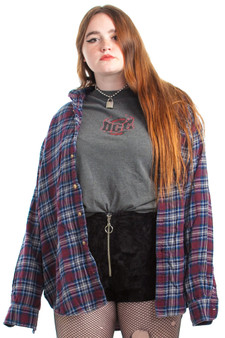 Vintage 90's Berry Plaid Flannel
