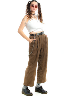 Vintage 90's Taupe Pinstripe Trousers