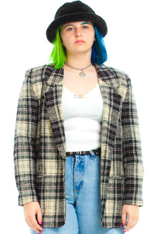 Vintage 80's God, Heather! Plaid Blazer