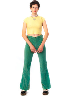 Vintage 70's Pale Teal Corduroy Flares