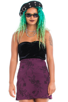 Vintage 90's Plum Rose Mini Skirt