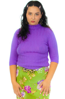 Vintage 70's Rib Sweater-Knit Top