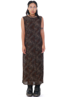 Vintage 90's Leopard Print Maxi Dress