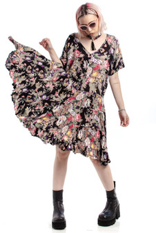 Vintage 90's Flower Girl Rayon Mini