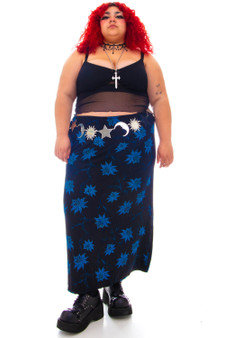 Vintage 90's Jaclyn Blue Floral Maxi Skirt