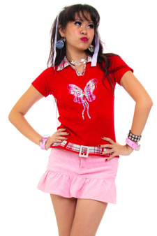 Vintage Y2K Plaid Butterfly Top