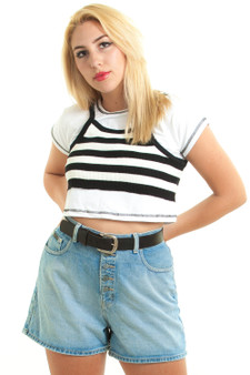 Vintage 90's Button-Front Denim Shorts