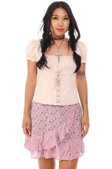 Vintage Y2K Floral Cross Flutter Skirt