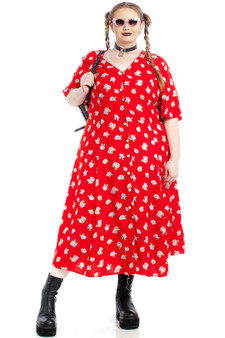 Vintage 90's Lace Up Back Floral Maxi Dress