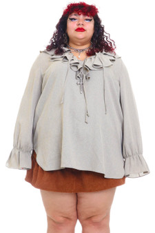 Vintage 90's Blossom Rosen Ruffle Long Sleeve Top