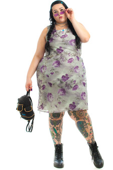 Vintage 90's Violet Sage Floral Dress