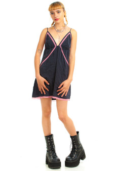 Vintage 90's Silk Kitten Mini Slip Dress