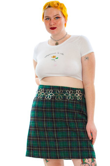 Vintage Y2K Wool-Blend Plaid Mini Skirt