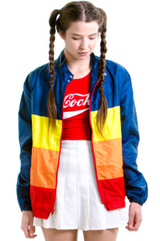 Vintage 80's Rainbow Stripe Windbreaker