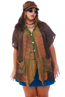 Vintage 90's Mixed Print Short Sleeve Button Up