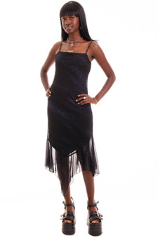 Vintage 90's Witchy Black Glitter Dress