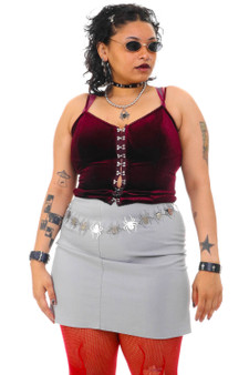 Vintage 90's Light Grey Pencil Mini Skirt