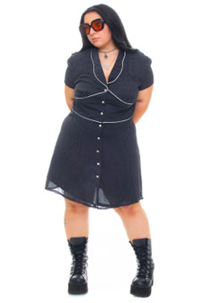 Vintage 90's Collared Polka Dot Dress
