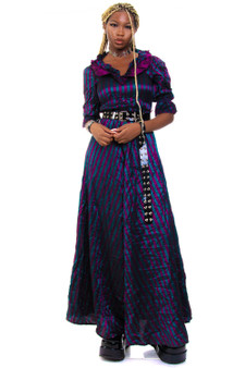 Vintage 80's Harlequin Striped Maxi Dress